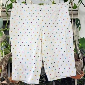 Plus Size White Polka Dotted Shorts